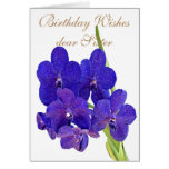 DEEP PURPLE ORCHIDS SISTER GREETING CARD