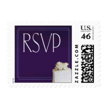 Deep purple RSVP Wedding Postage