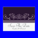 Deep Purple Violet Wedding Save The Date Postcard