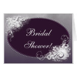 Deep purple with white floral accent greeting card