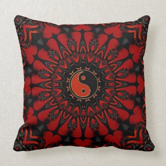 Deep Red Balance (Yin Yang) Cushion / Pillow throwpillow