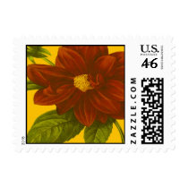 Deep Red Floral postage by semas87 Deep Red Floral postage