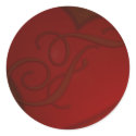 Deep Red Heart Monogram F Sticker