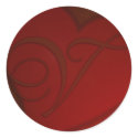 Deep Red Heart Monogram V Sticker