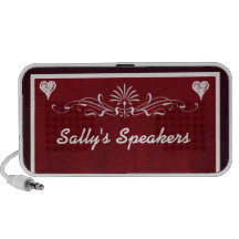 Deep red hearts with swirls speakers