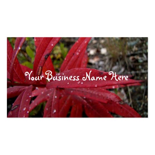 Deep Red Leaves Business Card Templates (front side)