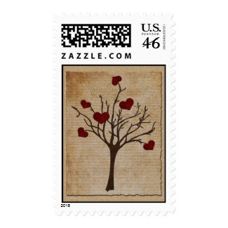 Deep Red Love Valentine Hearts Fruit Tree Postage