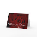 Deep Red Rose Thank You Card by LittleMilkyShop Deep Red Rose Thank You Card