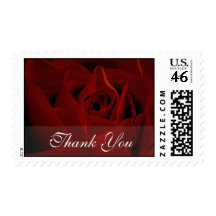 Deep Red Rose Thank You Wedding Postage