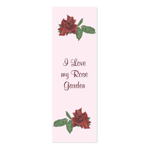 Deep Red Roses Mini Book Marks Business Card