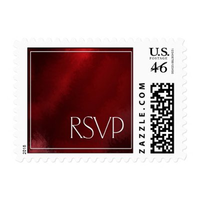 Deep Red RSVP Postage Stamp