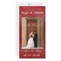 Deep Red Save the Date Wedding Photo card photo cards