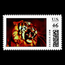 Deep Red Tiger Images Stamp stamps