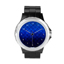 Deep Royal Blue Vintage Damask Grunge Texture Wrist Watch at  Zazzle