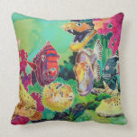 Deep Sea Beauties Tropical Fish Throw Pillow