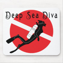 Deep Sea Diva mousepads by SCUBA_Dive_TShirts Deep Sea Diva mousepads