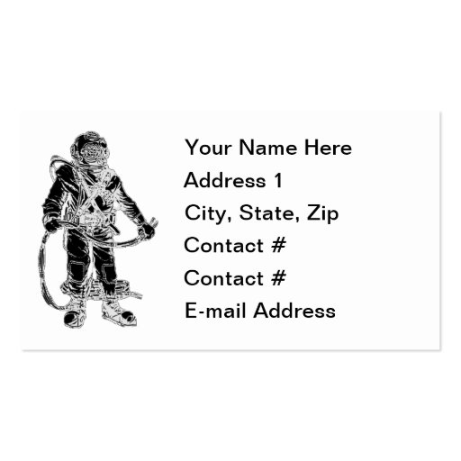 Deep Sea Diver Business Card (front side)
