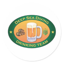 Deep Sea Diving Drinking Team stickers by busybrain Deep Sea Diving Drinking Team stickers