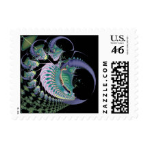 Deep Sea II · Fractal Art · Blue Stamp