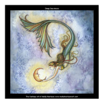 Deep Sea Moon Large Poster 23" x 23" posters by robmolily Deep Sea Moon Large Poster 23" x 23" posters