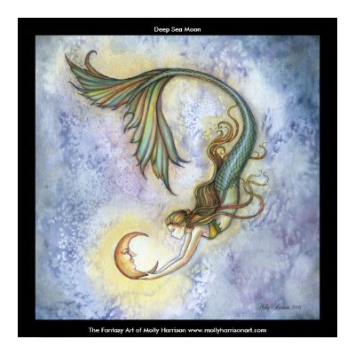 Deep Sea Moon Large Poster 23" x 23" by robmolily