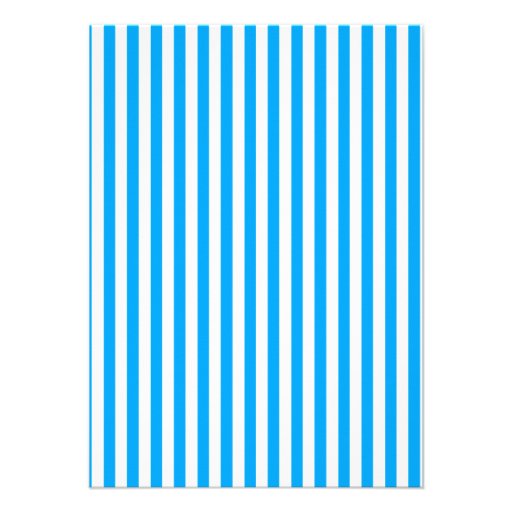 Deep Sky Blue Vertical Stripes; Chalkboard look Personalized Invitation