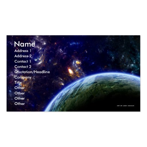 Deep Space Formation Business Card Template (front side)