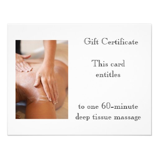 Deep Tissue Gift Certificate Personalized Invitation