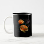 Deep Yellow - Orange Roses, on Black. Custom Coffee Mugs
