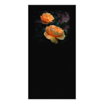 Deep Yellow - Orange Roses, on Black. Custom Photo Greeting Card
