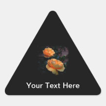 Deep Yellow - Orange Roses, on Black. Custom Stickers