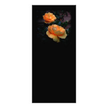 Deep Yellow - Orange Roses, on Black. Customized Rack Card