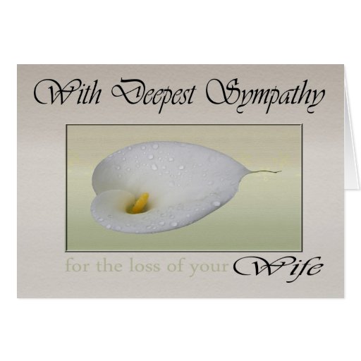Deepest Sympathy For Loss Of Wife Card Zazzle