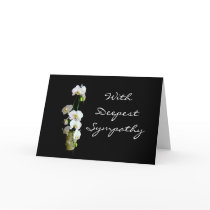 Deepest Sympathy White Orchids Greeting Card