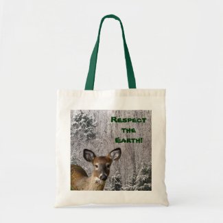 Deer and Frosty Hills Earth Day Canvas Bag