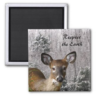 Deer and Frosty Hills Earth Day magnet