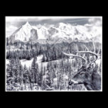 Deer and Mountains Poster posters