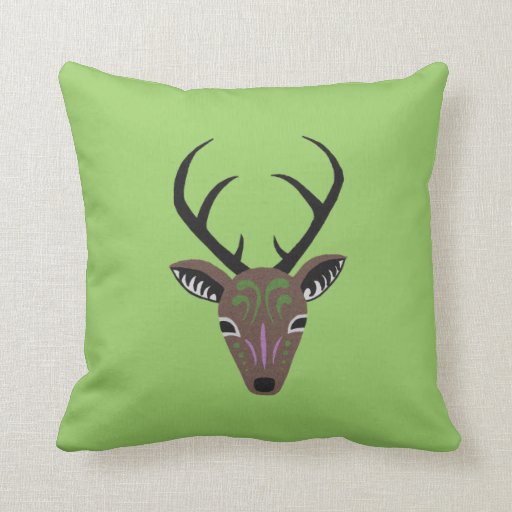 Deer Antler Wildlife Modern Totem Woodland Pillow Zazzle
