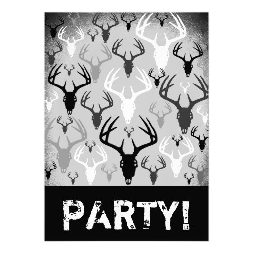 Deer Antlers Skull pattern Personalized Announcements