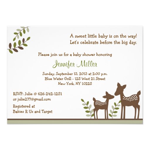 Deer Baby Shower Invitations