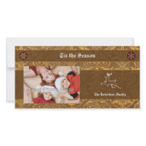 Deer brown classic christmas photocard