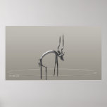 Deer by a Puddle Poster