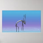 Deer by a Puddle Posters