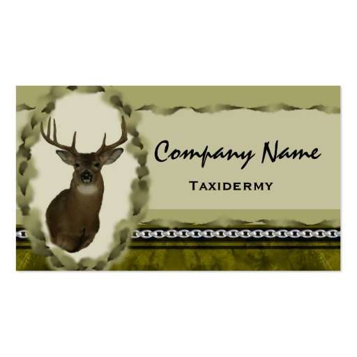 Deer  Chain Taxidermy Business Cards ~ Brown (back side)