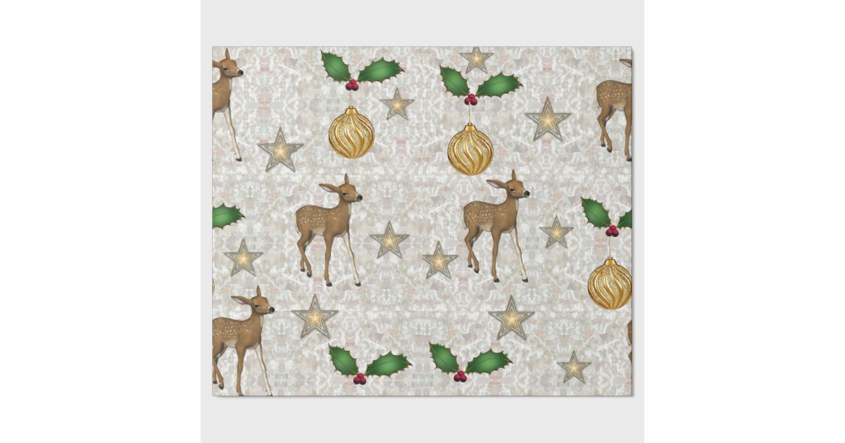 deer christmas paper roll wrapping paper Zazzle