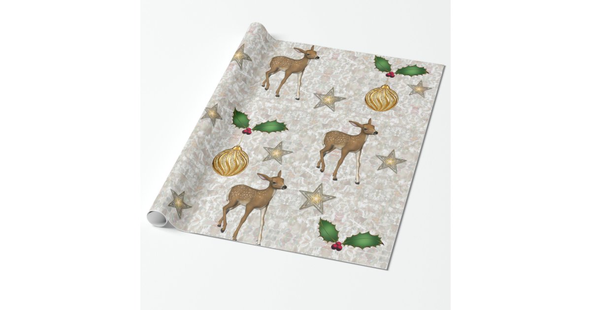 deer christmas paper roll wrapping paper Zazzle