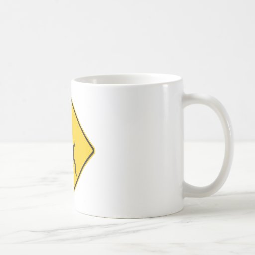Deer Crossing Highway Sign Coffee Mug