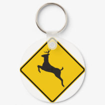 Deer Crossing Highway Sign keychains by wesleyowns Deer Crossing Highway Sign keychains