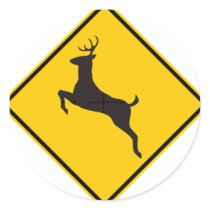 Deer Crossing Highway Sign stickers by wesleyowns Deer Crossing Highway Sign stickers