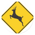Deer Crossing Highway Sign stickers